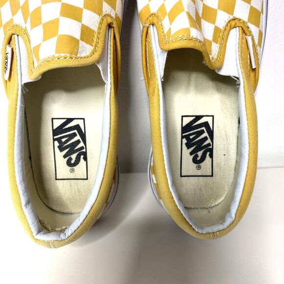 Vans Checkerboard Yellow Classic Slip On Unisex Skate Streetwear Shoes M6.5/W 8 - Picture 5 of 8